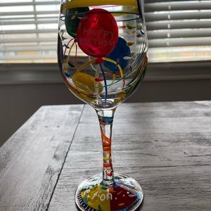 NWOT Birthday Wine glass